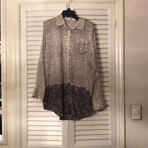 Anthropologie leopard silky tunic blouse size 2!